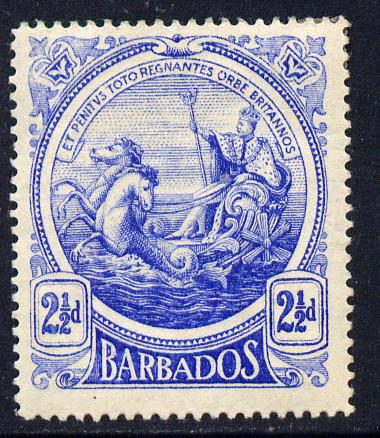 Barbados 1916-19 Large Britannia MCA 2.5d ultramarine mounted mint SG 185, stamps on britannia, stamps on  kg5 , stamps on 
