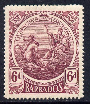 Barbados 1916-19 Large Britannia MCA 6d purple mounted mint SG 188, stamps on britannia, stamps on  kg5 , stamps on 