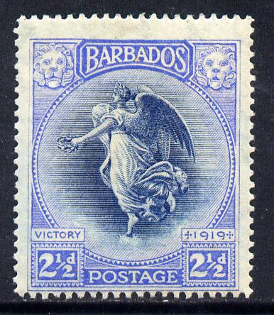 Barbados 1920-21 Victory MCA 2.5d indigo & ultramarine mounted mint SG 205, stamps on victory, stamps on  ww1 , stamps on 