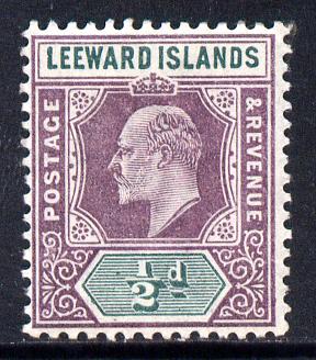 Leeward Islands 1902 KE7 Crown CA 1/2d dull purple & green mounted mint SG 20, stamps on , stamps on  ke7 , stamps on 