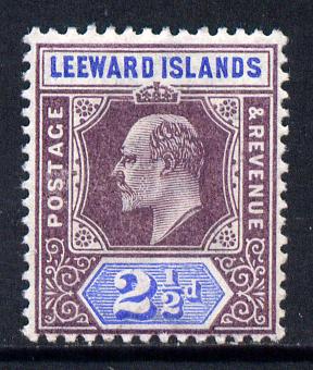 Leeward Islands 1902 KE7 Crown CA 2.5d dull purple & ultramarine mounted mint SG 23, stamps on , stamps on  ke7 , stamps on 