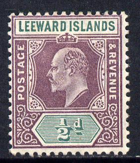 Leeward Islands 1905-08 KE7 MCA 1/2d dull purple & green mounted mint SG 29, stamps on , stamps on  ke7 , stamps on 