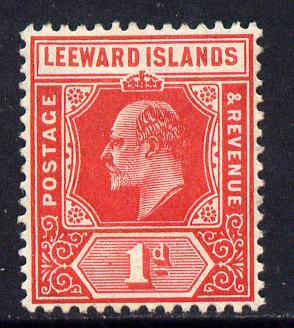 Leeward Islands 1907-11 KE7 MCA 1d bright red mounted mint SG 38, stamps on , stamps on  ke7 , stamps on 