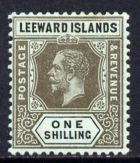 Leeward Islands 1912-22 KG5 MCA 1s black on green with white back Die I mounted mint but couple toned perfs SG 54a, stamps on , stamps on  kg5 , stamps on 