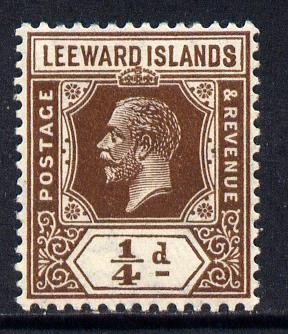 Leeward Islands 1921-32 KG5 Script CA 1/4d brown Die II mounted mint SG 58, stamps on , stamps on  kg5 , stamps on 