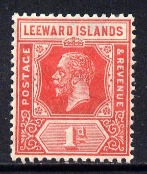 Leeward Islands 1921-32 KG5 Script CA 1d carmine-red Die II mounted mint SG 60, stamps on , stamps on  kg5 , stamps on 