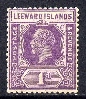 Leeward Islands 1921-32 KG5 Script CA 1d bright violet Die II mounted mint SG 61, stamps on , stamps on  kg5 , stamps on 