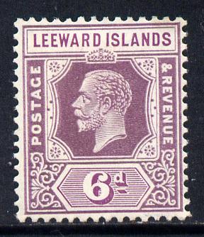 Leeward Islands 1921-32 KG5 Script CA 6d dull & bright purple Die II mounted mint SG 72, stamps on , stamps on  kg5 , stamps on 