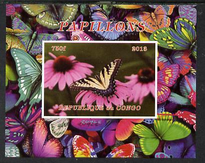 Congo 2013 Butterflies #3 imperf deluxe sheet unmounted mint. Note this item is privately produced and is offered purely on its thematic appeal, stamps on butterflies