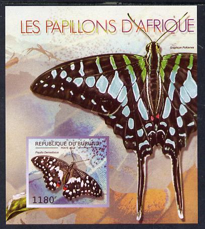 Burundi 2013 Butterflies #3 imperf deluxe sheet unmounted mint, stamps on butterflies