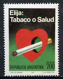 Argentine Republic 1980 Anti Smoking  Campaign unmounted mint, SG 1689*, stamps on smoking    tobacco