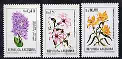 Argentine Republic 1983 Flowers set of 3 (40c, 1p80 & 10p) unmounted mint, Mi 1662-64*, stamps on flowers