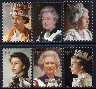 Great Britain 2013 60th Anniversary of Coronation - Royal Portraits perf set of 6 unmounted mint , stamps on royalty, stamps on coronation
