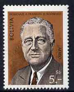 Bolivia 1969 Franklin D Roosevelt Commemoration unmounted mint, SG 870*, stamps on personalities, stamps on constitutions, stamps on americana, stamps on teddy bears, stamps on usa presidents, stamps on nato