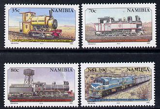 Namibia 1995 Centenary of Namib Railways perf set of 4 unmounted mint SG 657-60, stamps on railways