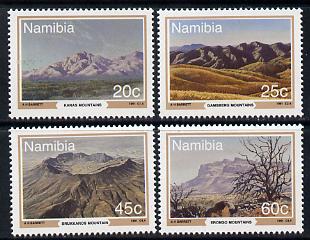 Namibia 1991 Mountains of Namibia perf set of 4 unmounted mint SG 576-9, stamps on tourism, stamps on mountains