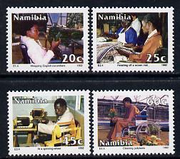 Namibia 1992 Intergration of the Disabled perf set of 4 unmounted mint SG 602-5, stamps on disabled, stamps on weaving, stamps on spinning, stamps on textiles, stamps on 