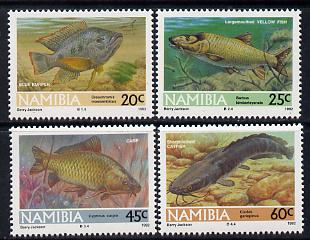 Namibia 1992 Freshwater Angling perf set of 4 unmounted mint SG 588-91, stamps on fish