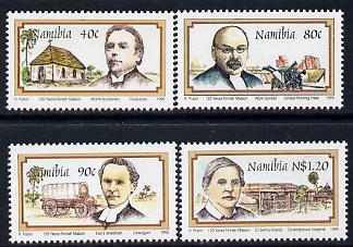 Namibia 1995 Finnish Missionaries perf set of 4 unmounted mint SG 667-70, stamps on religion, stamps on missionaries