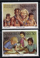 Namibia 1996 50th Anniversary of UNICEF perf set of 2 unmounted mint SG 686-87, stamps on unicef, stamps on children