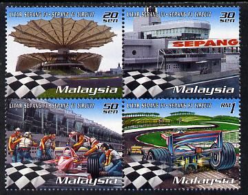 Malaysia 1999 Malaysian Grand Prix se-tenant perf block of 4 unmounted mint SG 797-800, stamps on formula 1, stamps on  f1 , stamps on cars, stamps on racing cars, stamps on 