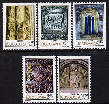 Yugoslavia 1979 Romanesque Sculpture perf set of 5 unmounted mint, SG 1903-07, stamps on sculpture