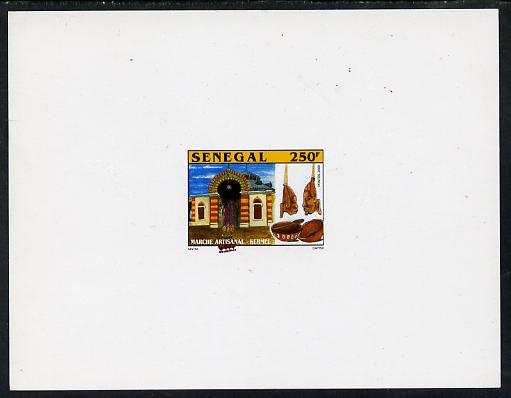 Senegal 2001 Craft Market 250f Bowls & Pendants imperf deluxe die proof in issued colours on white card as SG 1635, stamps on crafts, stamps on artefacts