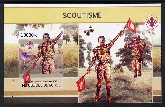 Guinea - Conakry 2013 Scouting & Butterflies #1 imperf m/sheet unmounted mint. Note this item is privately produced and is offered purely on its thematic appeal, stamps on scouts, stamps on butterflies