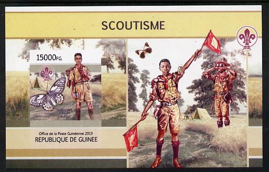 Guinea - Conakry 2013 Scouting & Butterflies #2 imperf m/sheet unmounted mint. Note this item is privately produced and is offered purely on its thematic appeal, stamps on scouts, stamps on butterflies