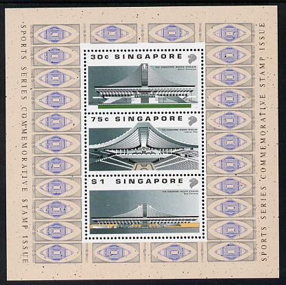 Singapore 1989 Opening of Indoor Stadium m/sheet unmounted mint SG MS614, stamps on stadia