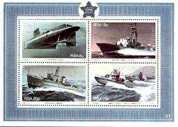 South Africa 1982 Anniversary of South African Navy m/sheet unmounted mint, SG MS 510, stamps on ships, stamps on submarines