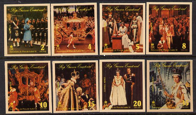 Equatorial Guinea 1977 Silver Jubilee imperf set of 8 unmounted mint , Mi 1044-51, stamps on royalty, stamps on silver jubilee