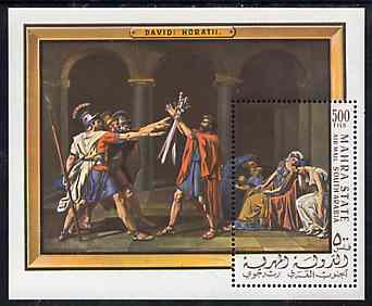 Aden - Mahra 1967 David The Horatii perf m/sheet unmounted mint (Mi BL 5A), stamps on arts