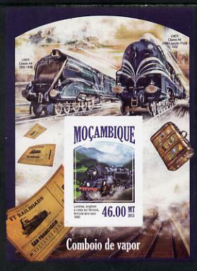 Mozambique 2013 Steam Trains #09 - Bluebell Railway imperf deluxe sheet unmounted mint. Note this item is privately produced and is offered purely on its thematic appeal, stamps on railways