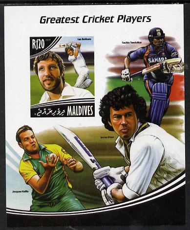 Maldive Islands 2014 Greatest Cricket Players - Ian Botham imperf s/sheet unmounted mint. Note this item is privately produced and is offered purely on its thematic appea..., stamps on personalities, stamps on sport, stamps on cricket