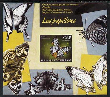 Central African Republic 2014 Butterflies #01 imperf s/sheet C - unmounted mint. Note this item is privately produced and is offered purely on its thematic appeal, stamps on butterflies