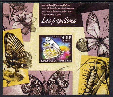 Central African Republic 2014 Butterflies #02 imperf s/sheet C - unmounted mint. Note this item is privately produced and is offered purely on its thematic appeal, stamps on butterflies