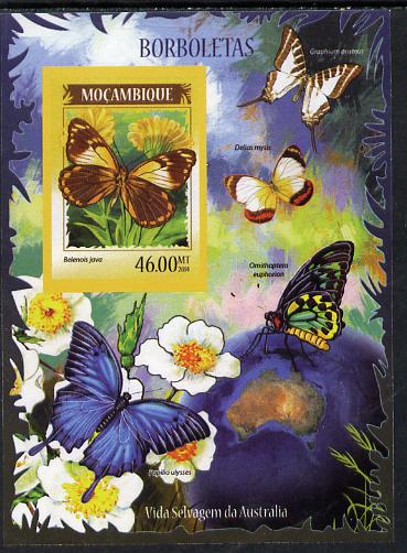 Mozambique 2014 Butterflies #01 imperf s/sheet B - unmounted mint. Note this item is privately produced and is offered purely on its thematic appeal, stamps on , stamps on  stamps on butterflies