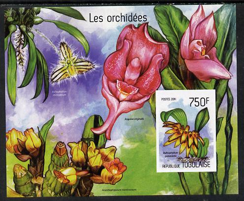 Togo 2014 Orchids imperf s/sheet C - unmounted mint. Note this item is privately produced and is offered purely on its thematic appeal, stamps on flowers, stamps on orchids