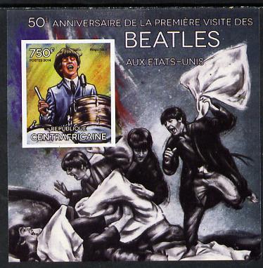 Central African Republic 2014 The Beatles - Ringo Starr imperf deluxe m/sheet unmounted mint. Note this item is privately produced and is offered purely on its thematic a..., stamps on personalities, stamps on music, stamps on pops, stamps on beatles