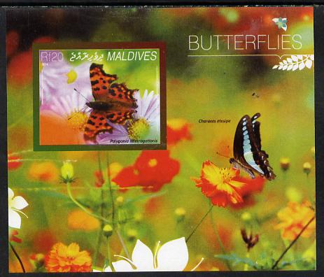 Maldive Islands 2014 Butterflies #4 imperf s/sheet unmounted mint. Note this item is privately produced and is offered purely on its thematic appeal, stamps on butterflies, stamps on 