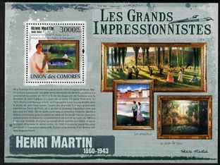 Comoro Islands 2009 Impressionists - Henri Martin perf s/sheet unmounted mint, stamps on , stamps on  stamps on personalities, stamps on  stamps on arts, stamps on  stamps on impressionists