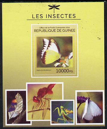 Guinea - Conakry 2014 Insects - Appias eleonora (Albatross Butterfly) imperf s/sheet unmounted mint. Note this item is privately produced and is offered purely on its the..., stamps on insects, stamps on butterflies, stamps on 