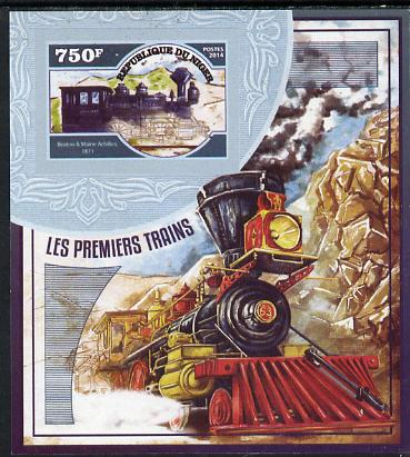 Niger Republic 2014 Early Steam Trains #1 imperf s/sheet unmounted mint. Note this item is privately produced and is offered purely on its thematic appeal, stamps on railways