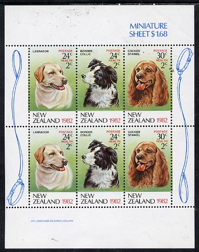 New Zealand 1982 Health - Dogs perf m/sheet unmounted mint, SG MS 1273, stamps on dogs