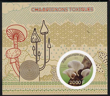 Mali 2015 Fungi imperf sheetlet containing circular-shaped value unmounted mint , stamps on shaped, stamps on fungi