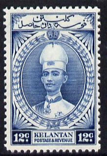 Malaya - Kelantan 1937-40 Sultan Ismail Chefs Hat 12c mounted mint SG 47, stamps on , stamps on  kg6 , stamps on 
