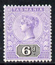 Tasmania 1892-99 QV Key Plate 6d violet & black mounted mint SG 219, stamps on , stamps on  qv , stamps on 