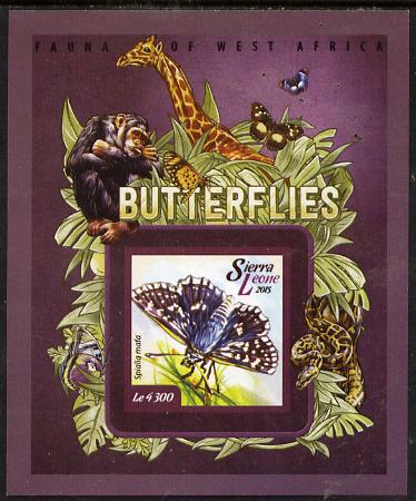 Sierra Leone 2015 Butterflies #4 imperf s/sheet unmounted mint, stamps on butterflies, stamps on 