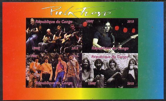 Congo 2015 Pink Floyd #1 imperf sheetlet containing 4 values unmounted mint. Note this item is privately produced and is offered purely on its thematic appeal, stamps on pops, stamps on rock, stamps on music